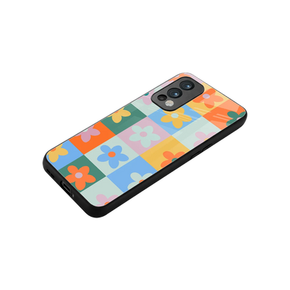 Floral Patchwork stylish phone case for oneplus nord 2 | glossy glass and slim fit