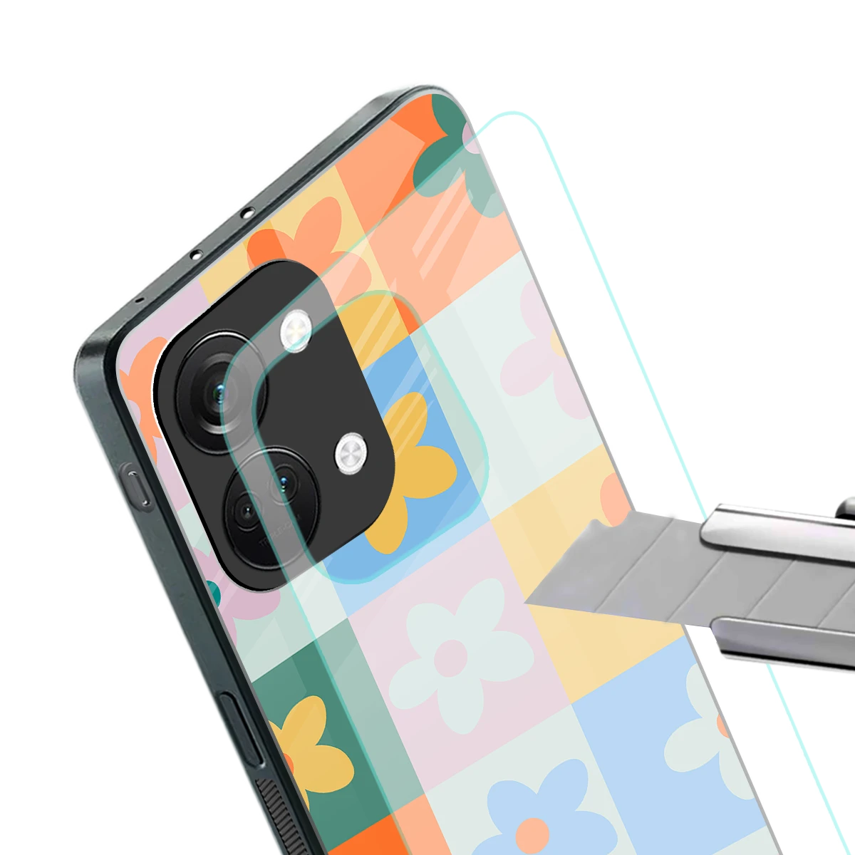 Floral Patchwork stylish phone case for oneplus nord 3 | glossy glass and slim fit