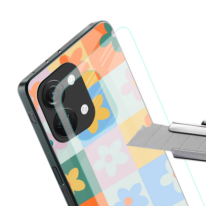 Floral Patchwork stylish phone case for oneplus nord 3 | glossy glass and slim fit