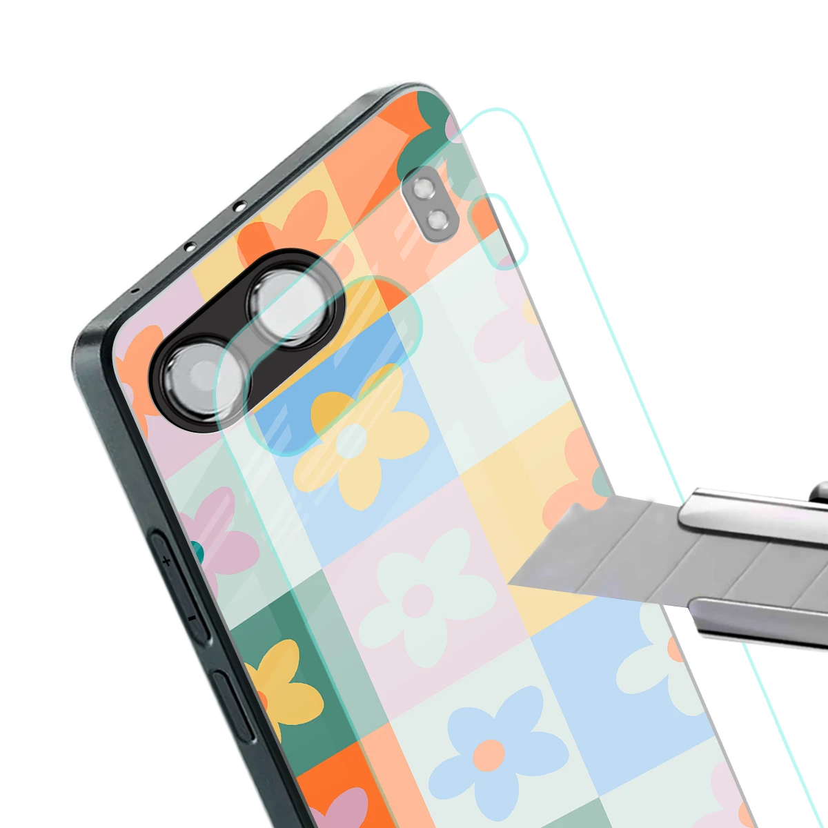 Floral Patchwork stylish phone case for oneplus nord 4 | glossy glass and slim fit