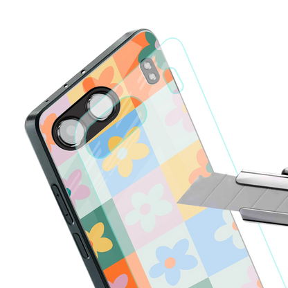 Floral Patchwork stylish phone case for oneplus nord 4 | glossy glass and slim fit