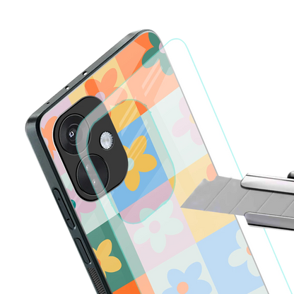 Floral Patchwork stylish phone case for oneplus nord ce 3 | glossy glass and slim fit