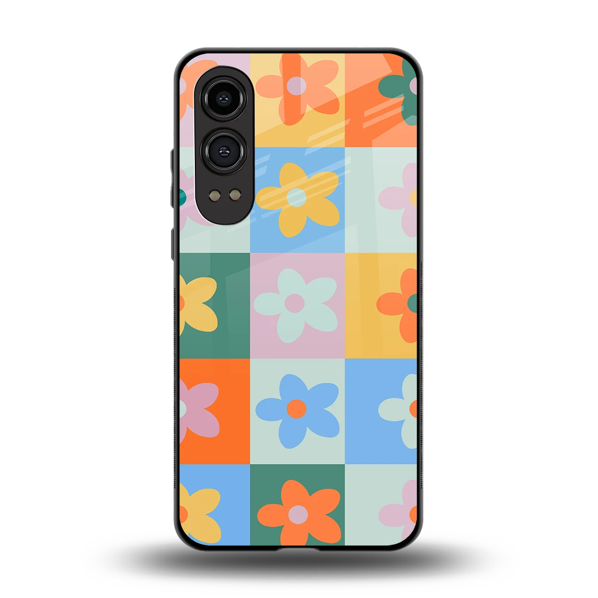 Floral Patchwork back phone cover | glass case for oneplus nord ce 4 lite
