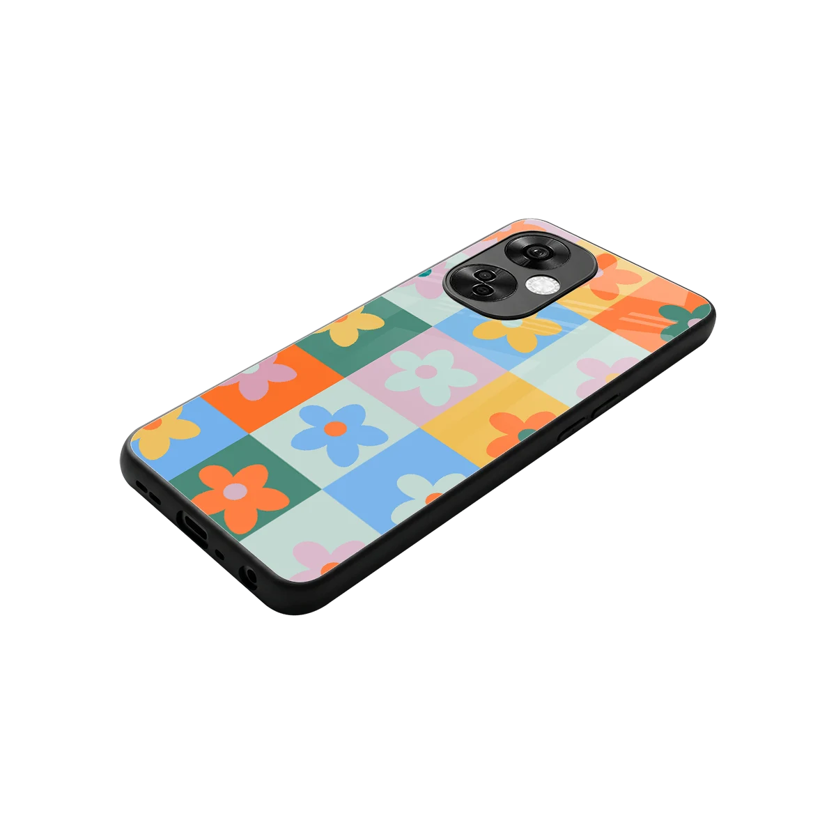 Floral Patchwork stylish phone case for oneplus nord ce 3 lite | glossy glass and slim fit