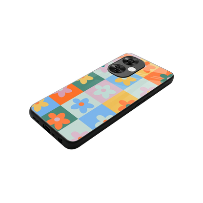 Floral Patchwork stylish phone case for oneplus nord ce 3 lite | glossy glass and slim fit
