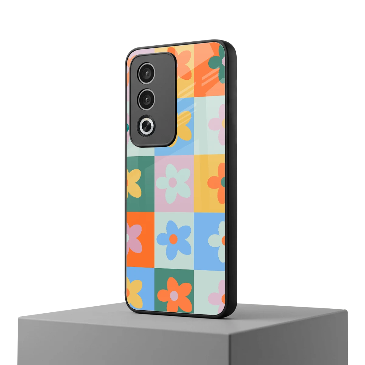 Floral Patchwork oppo a3 pro mobile cover | shockproof glass phone case