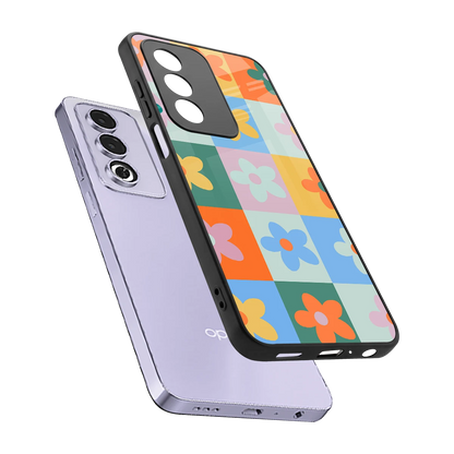 Floral Patchwork sleek oppo a3 pro cover with tempered glass back and TPU edges