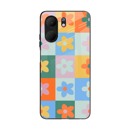 Floral Patchwork back phone cover | glass case for oppo a5x 5g