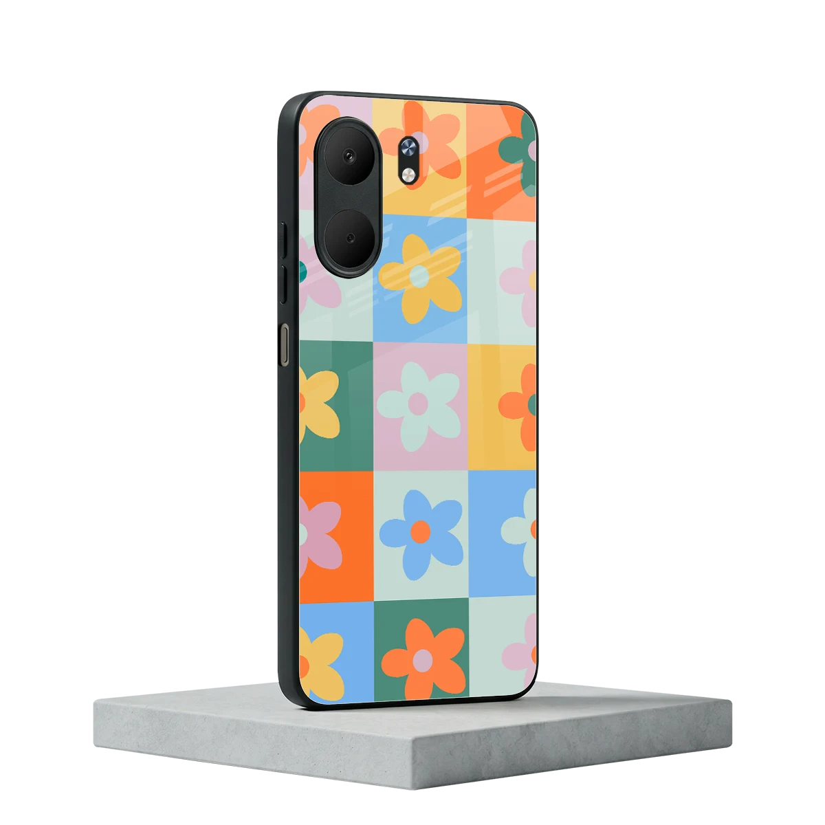 Floral Patchwork oppo a5x 5g mobile cover | shockproof glass phone case
