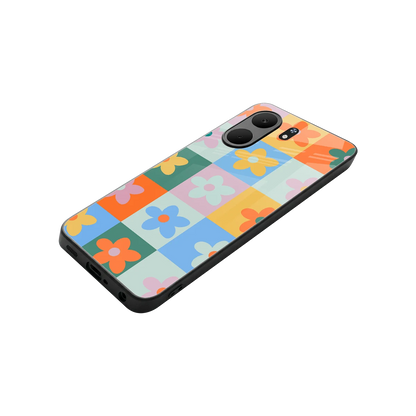 Floral Patchwork stylish phone case for oppo a5x 5g | glossy glass and slim fit