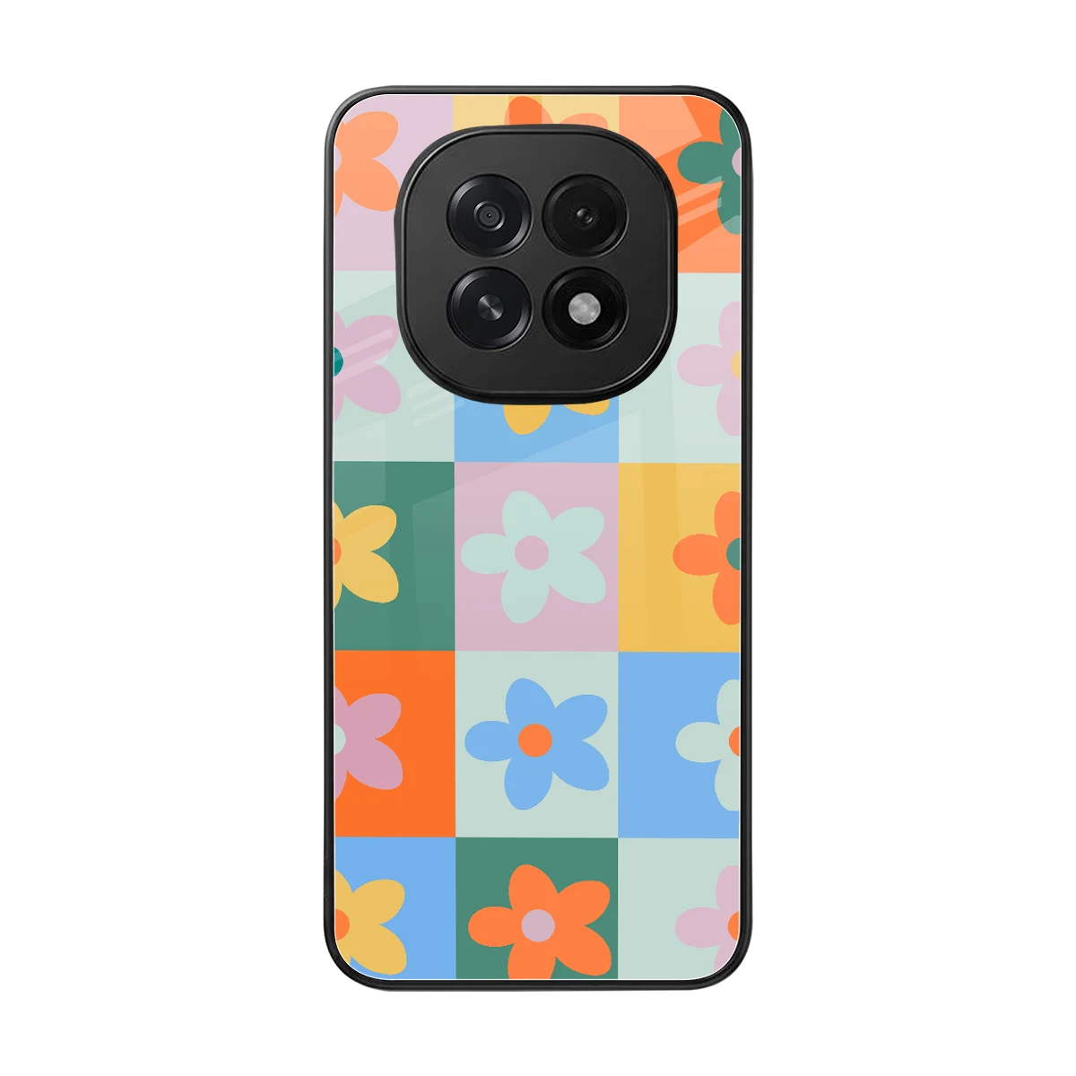 Floral Patchwork back phone cover | glass case for oppo f29 5g