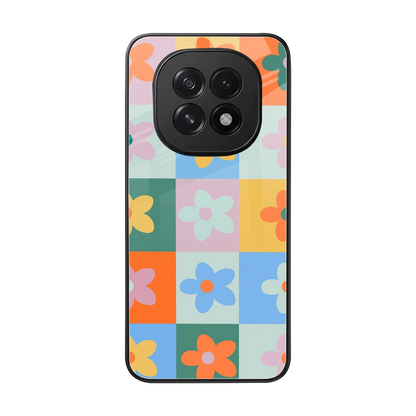 Floral Patchwork back phone cover | glass case for oppo f29 5g
