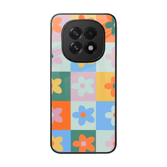 Floral Patchwork back phone cover | glass case for oppo f29 5g