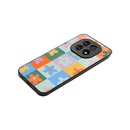 Floral Patchwork stylish phone case for oppo f29 5g | glossy glass and slim fit