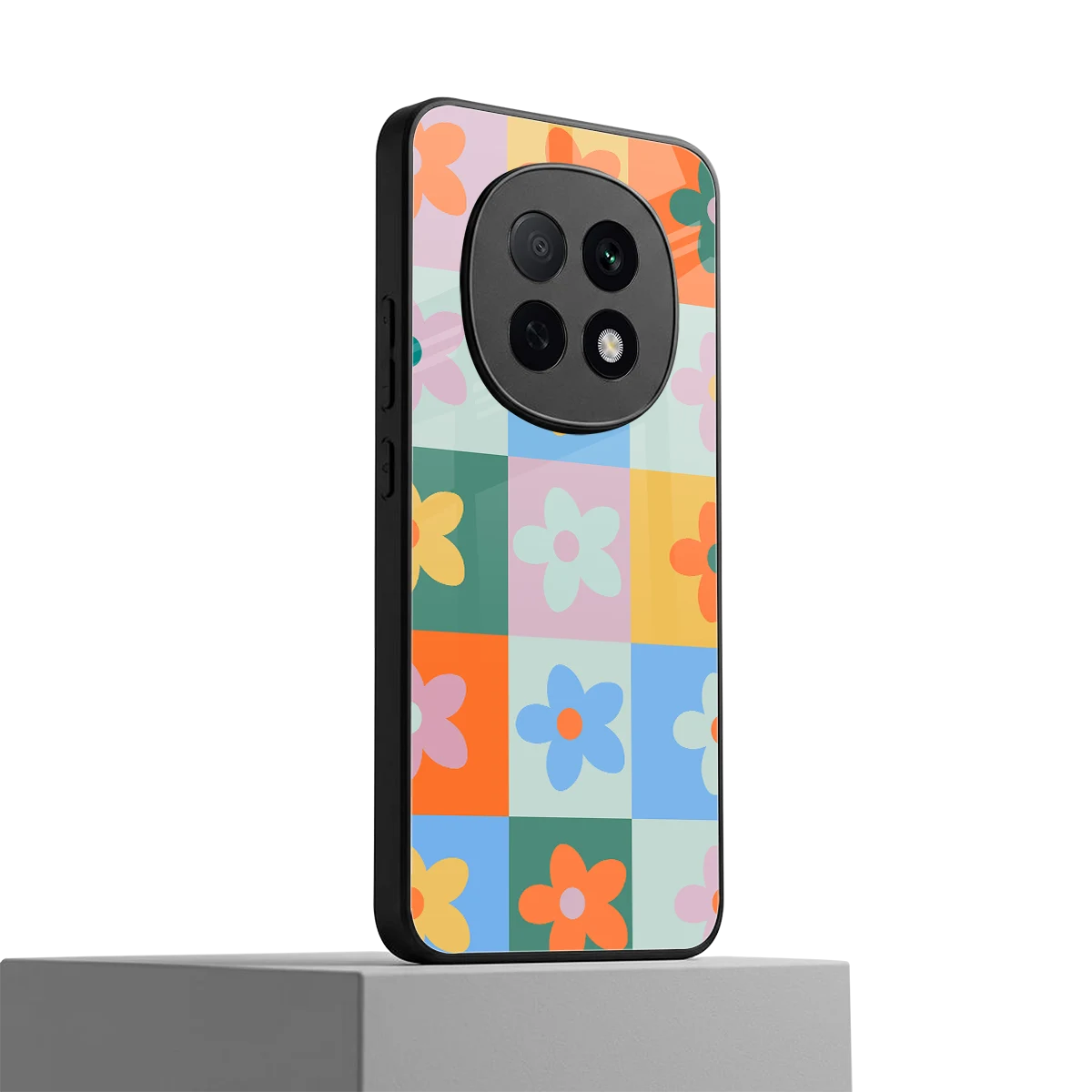 Floral Patchwork oppo f29 pro 5g mobile cover | shockproof glass phone case