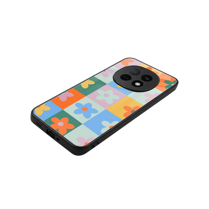Floral Patchwork stylish phone case for oppo f29 pro 5g | glossy glass and slim fit