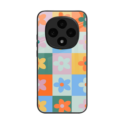 Floral Patchwork back phone cover | glass case for oppo f31 pro 5g