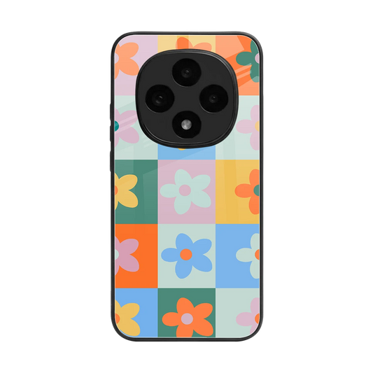 Floral Patchwork back phone cover | glass case for oppo f31 pro 5g