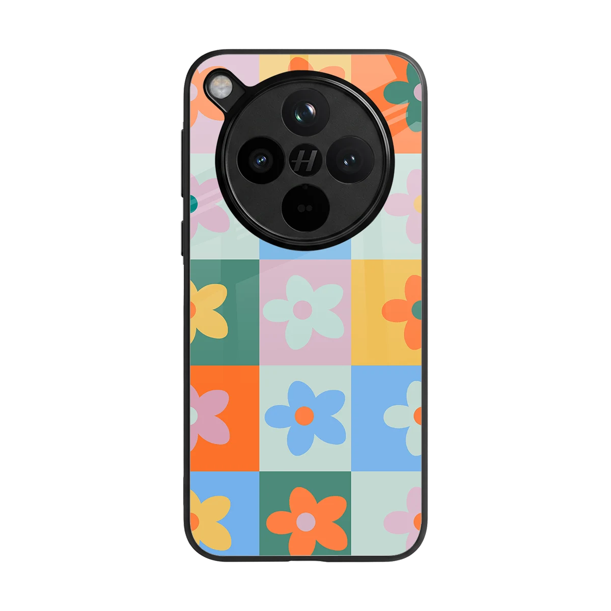 Floral Patchwork back phone cover | glass case for oppo find x8