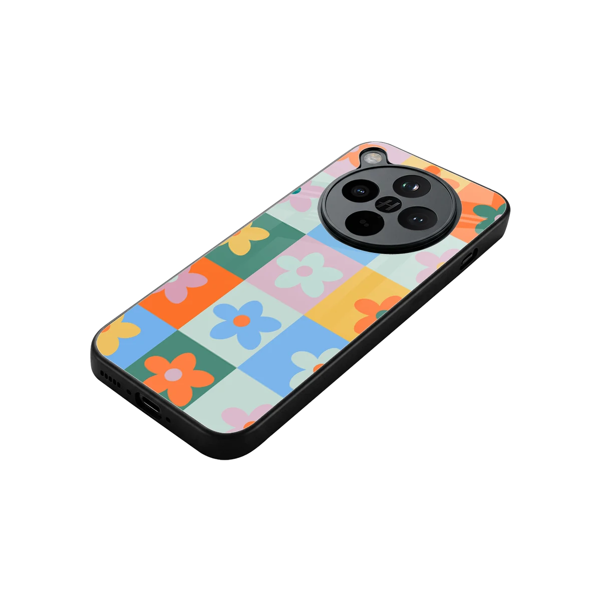 Floral Patchwork stylish phone case for oppo find x8 | glossy glass and slim fit