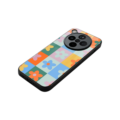 Floral Patchwork stylish phone case for oppo find x8 | glossy glass and slim fit