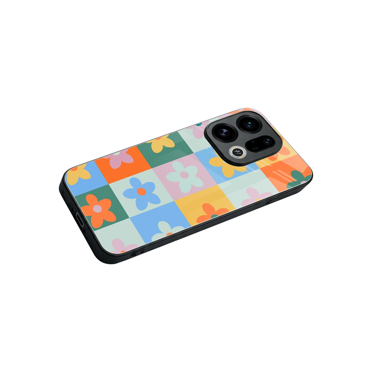 Floral Patchwork stylish phone case for oppo find x9 | glossy glass and slim fit