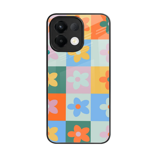 Floral Patchwork back phone cover | glass case for oppo k13 5g