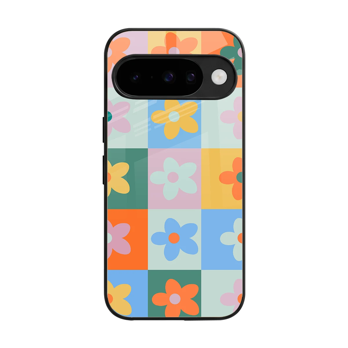 Floral Patchwork back phone cover | glass case for google pixel 10