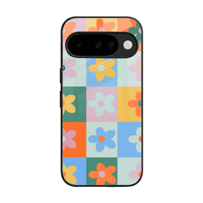 Floral Patchwork back phone cover | glass case for google pixel 10