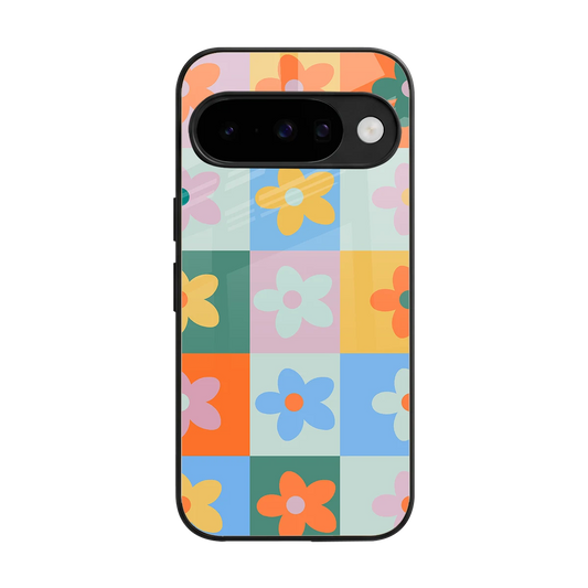 Floral Patchwork back phone cover | glass case for google pixel 10