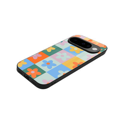 Floral Patchwork stylish phone case for google pixel 10 | glossy glass and slim fit