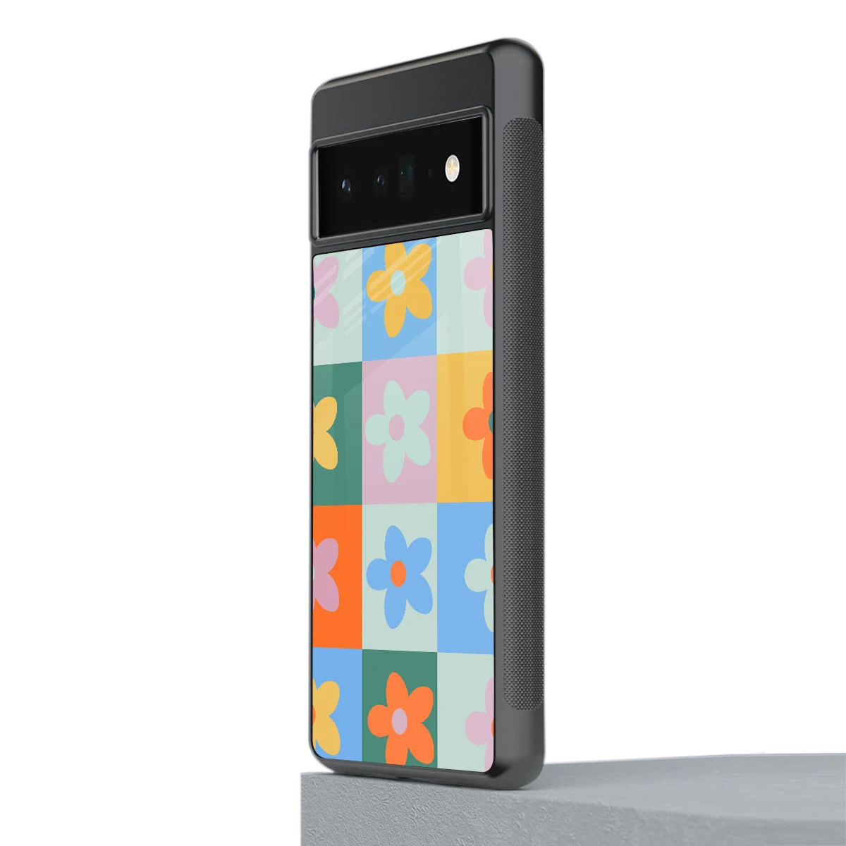 Floral Patchwork stylish phone case for google pixel 6 pro | glossy glass and slim fit