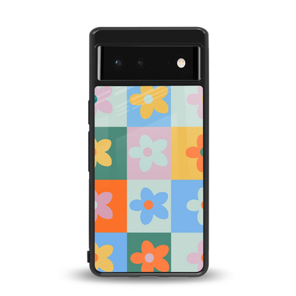 Floral Patchwork back phone cover | glass case for google pixel 6