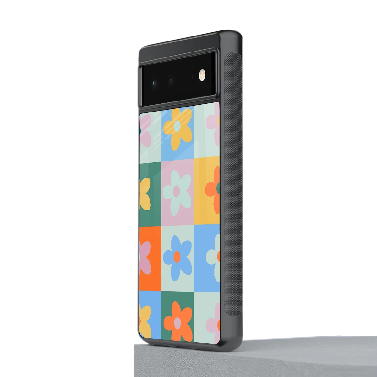 Floral Patchwork stylish phone case for google pixel 6 | glossy glass and slim fit