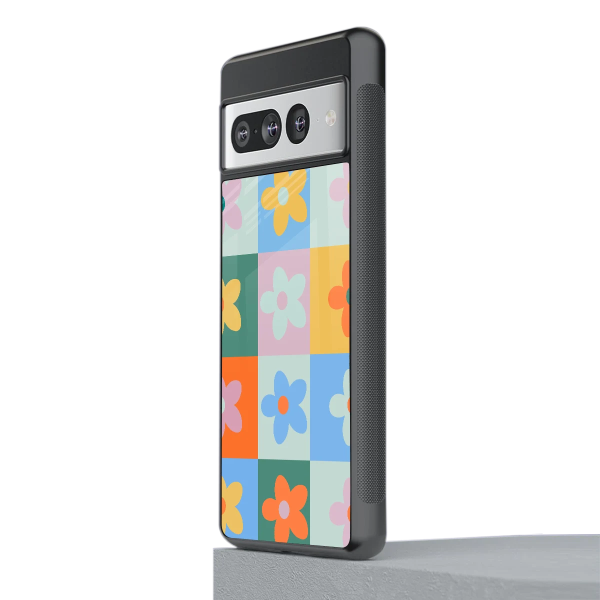 Floral Patchwork stylish phone case for google pixel 7 pro | glossy glass and slim fit