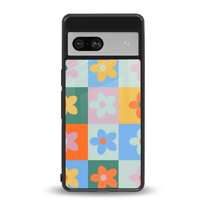 Floral Patchwork back phone cover | glass case for google pixel 7a