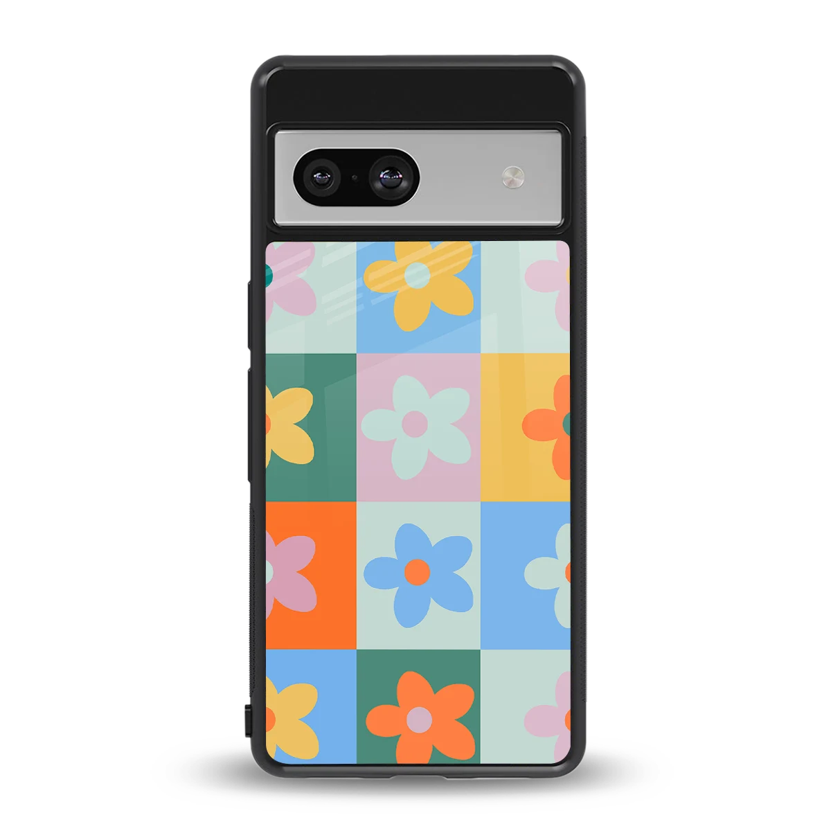 Floral Patchwork back phone cover | glass case for google pixel 7