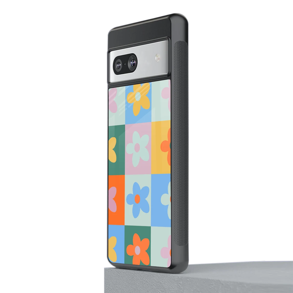 Floral Patchwork stylish phone case for google pixel 7 | glossy glass and slim fit