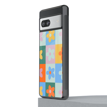 Floral Patchwork stylish phone case for google pixel 7 | glossy glass and slim fit