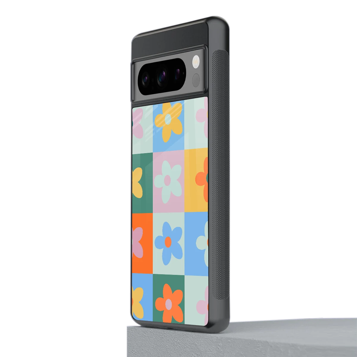 Floral Patchwork stylish phone case for google pixel 8 pro | glossy glass and slim fit