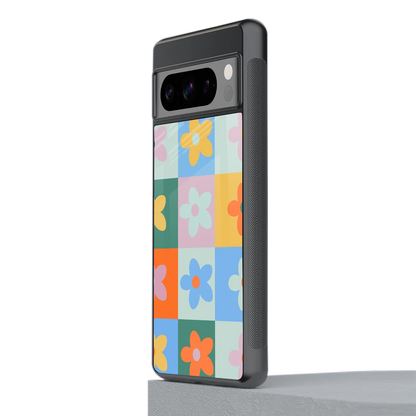 Floral Patchwork stylish phone case for google pixel 8 pro | glossy glass and slim fit