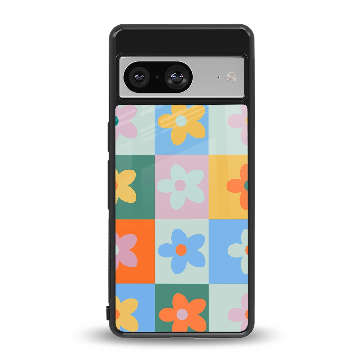 Floral Patchwork back phone cover | glass case for google pixel 8