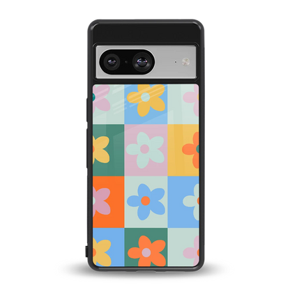 Floral Patchwork back phone cover | glass case for google pixel 8