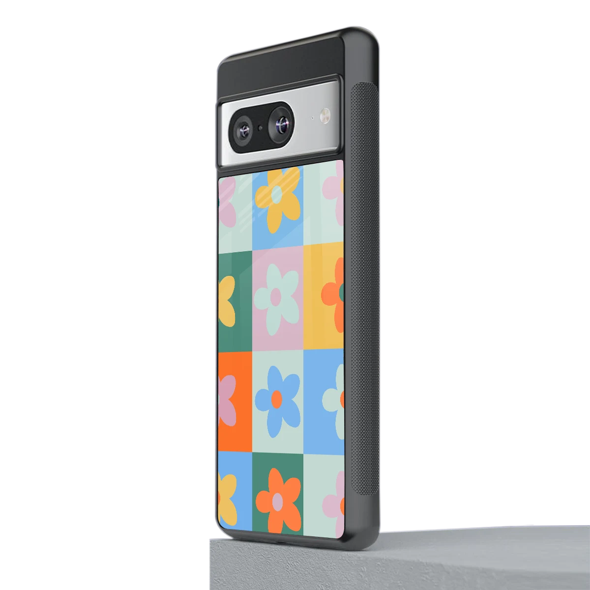 Floral Patchwork stylish phone case for google pixel 8 | glossy glass and slim fit