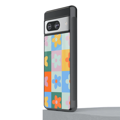 Floral Patchwork stylish phone case for google pixel 8 | glossy glass and slim fit