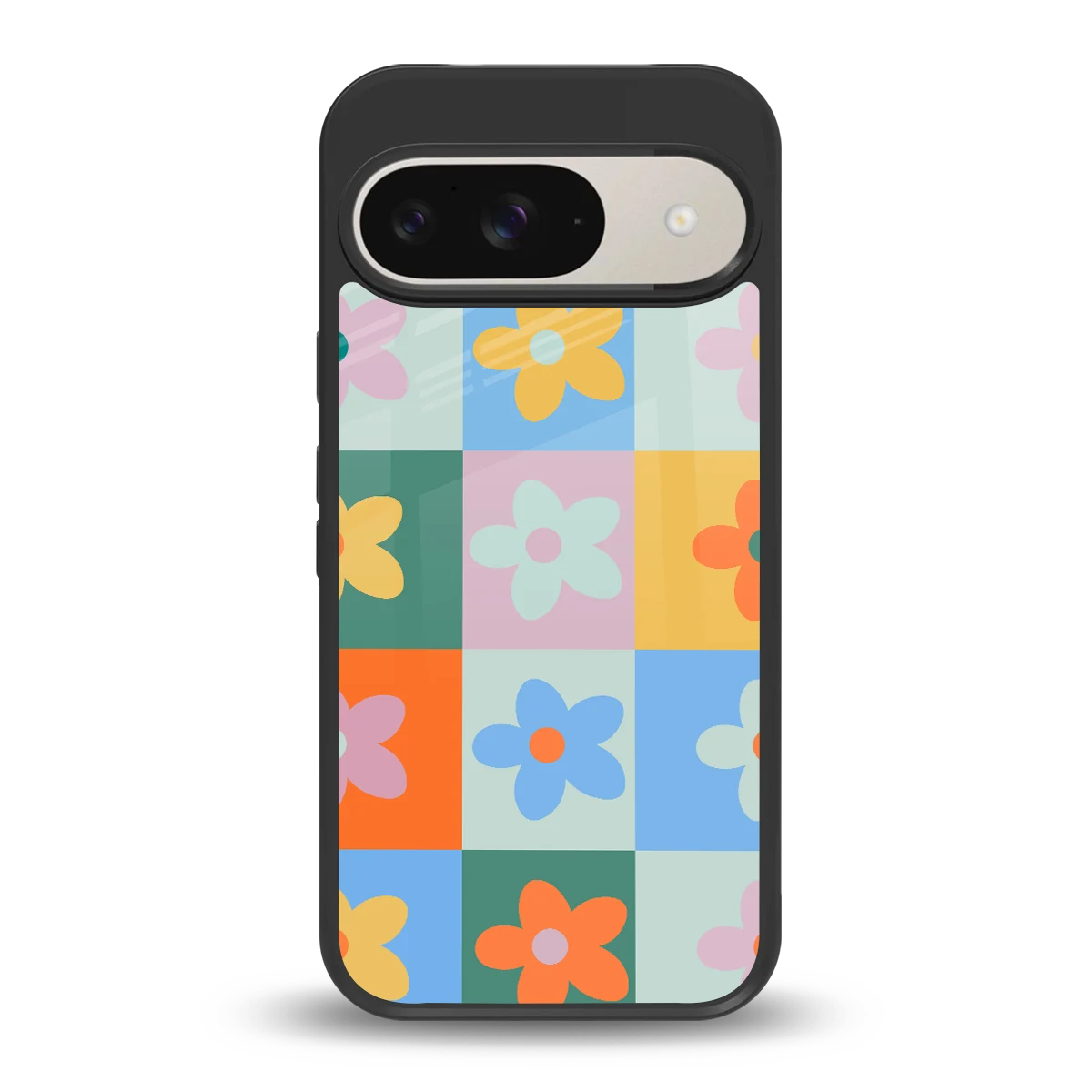 Floral Patchwork back phone cover | glass case for google pixel 9