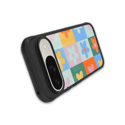 Floral Patchwork stylish phone case for google pixel 9 | glossy glass and slim fit