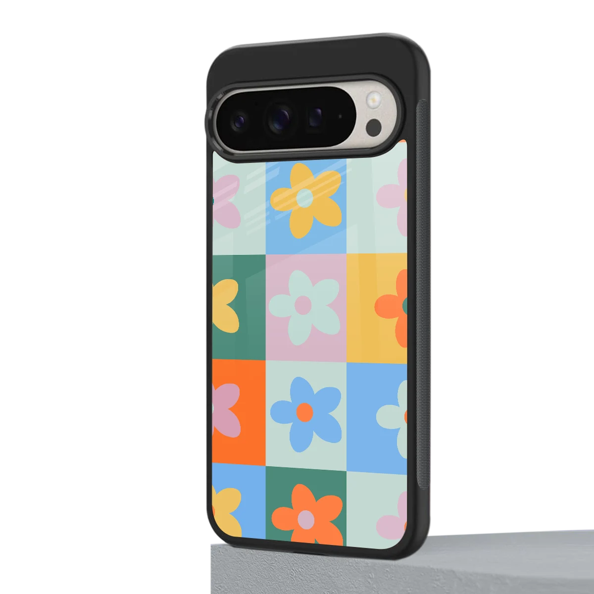 Floral Patchwork google pixel 9 pro mobile cover | shockproof glass phone case