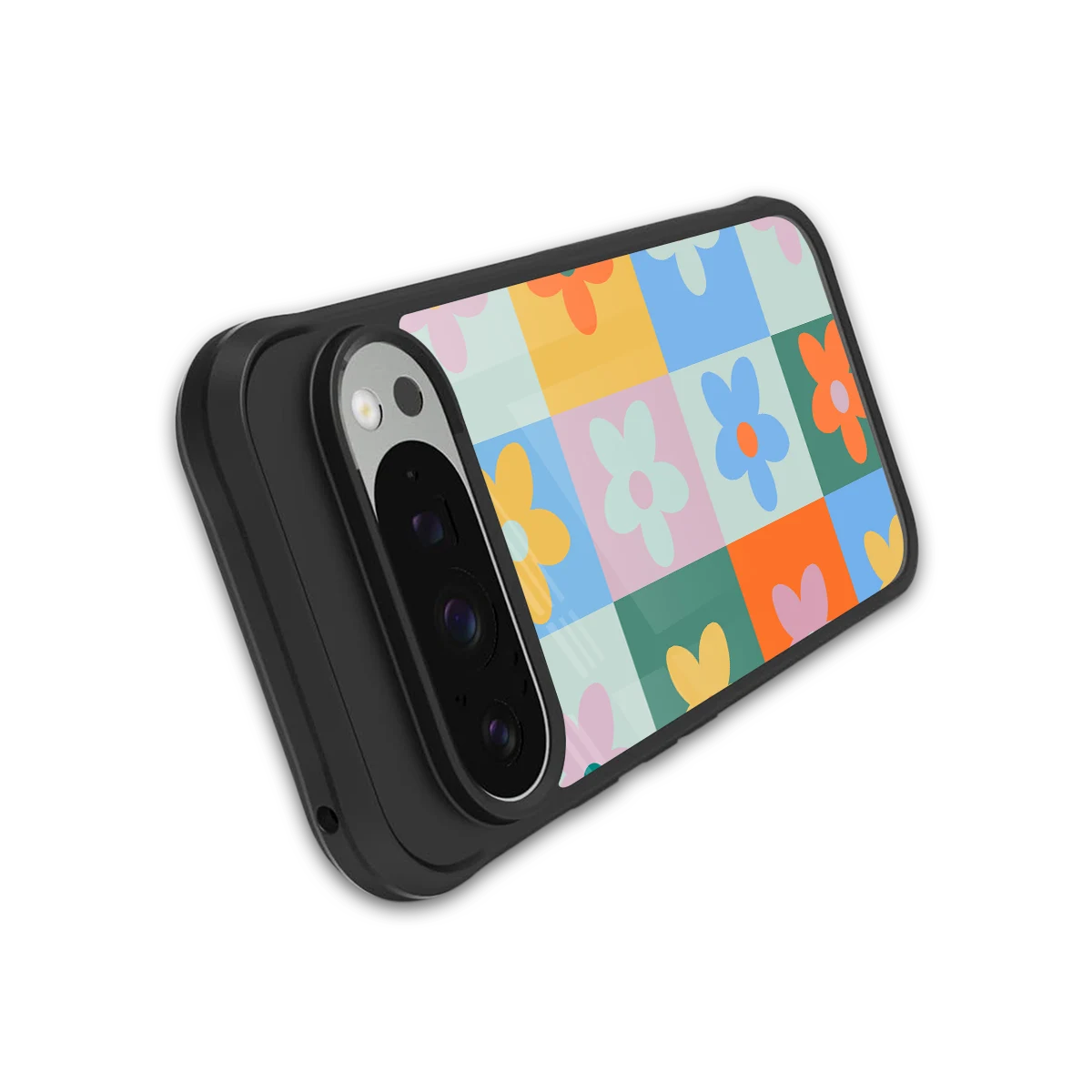 Floral Patchwork stylish phone case for google pixel 9 pro xl | glossy glass and slim fit