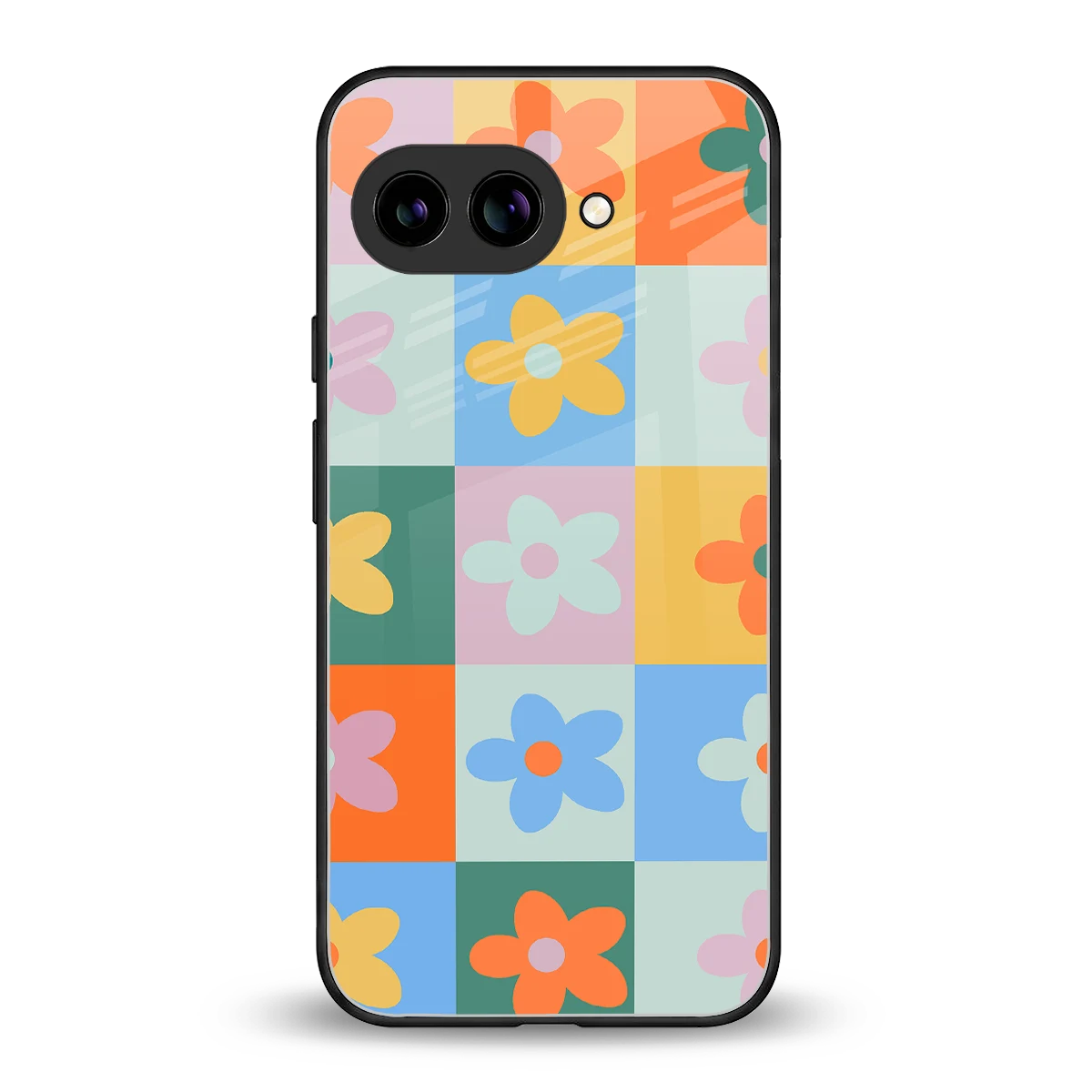 Floral Patchwork back phone cover | glass case for google pixel 10a